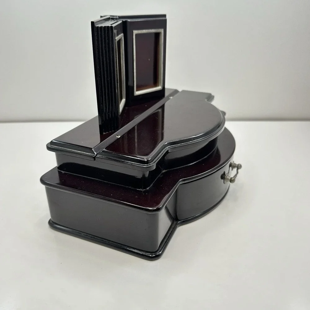 Jewelry Music Box That Plays Memory From Cats 2 Compartments and Picture Frames